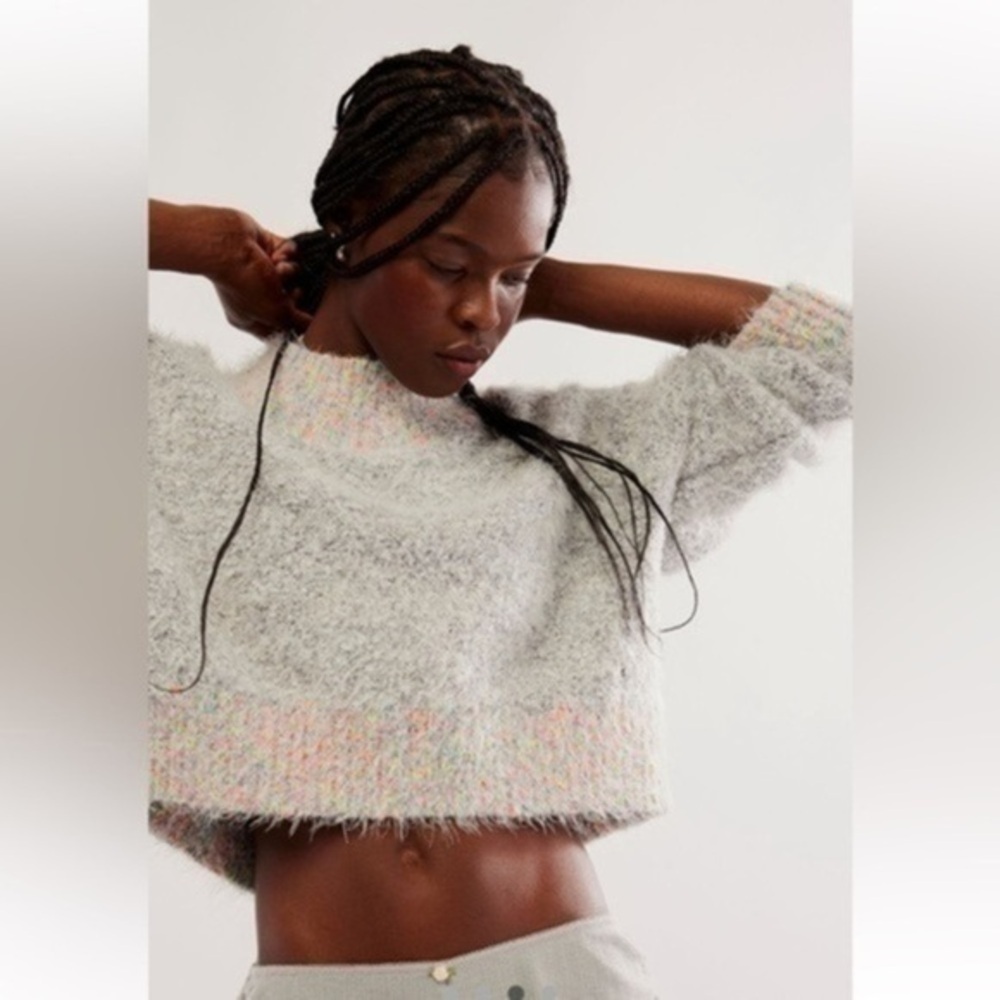FREE PEOPLE Stardust Pullover Sweater Size Large Dove Combo size Large L boho J